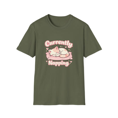 Cat Napping T-Shirt — Cute Sleeping Cat Tee for Cat Lovers Printify