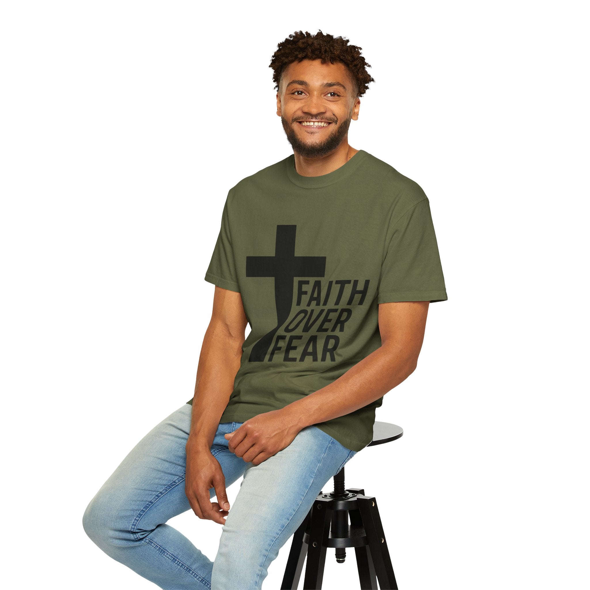 Faith Over Fear T-Shirt — Christian Cross Inspirational Tee
