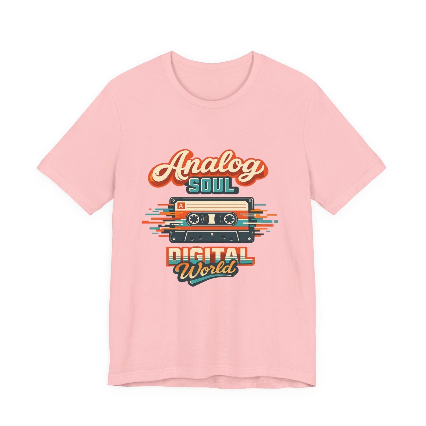 Analog Soul Digital World T-Shirt – Retro Cassette Tee for Music Lovers Printify