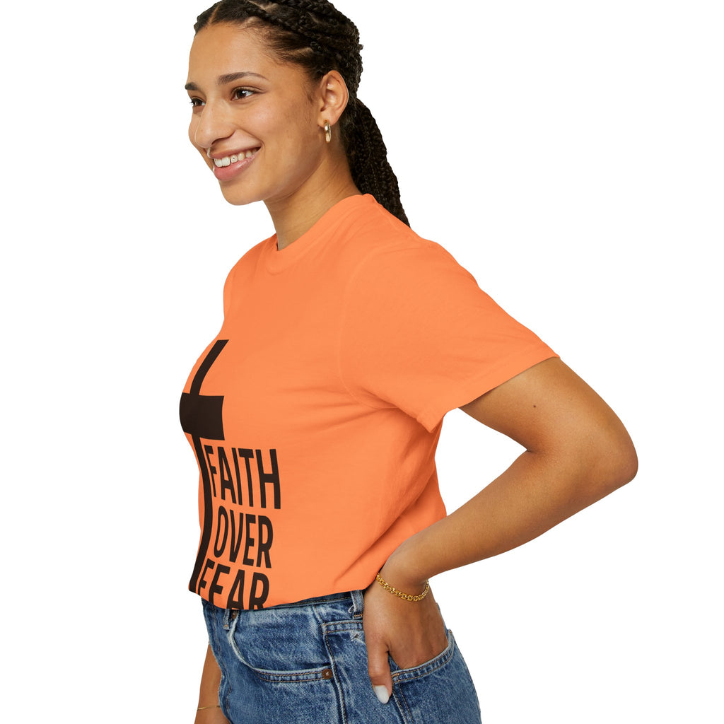 Faith Over Fear T-Shirt — Christian Cross Inspirational Tee
