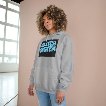 Glitch System Hoodie — Retro Graffiti Streetwear Champion Hoodie Printify