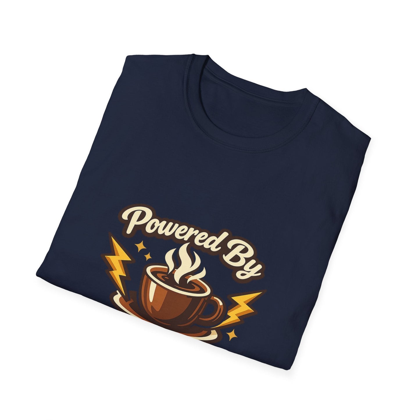 Powered By Coffee T-Shirt — Vintage Coffee Lover Tee Printify