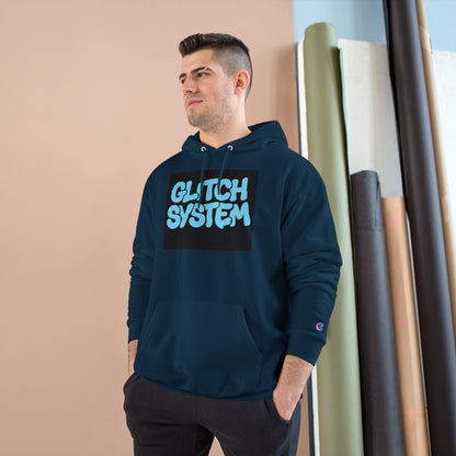 Glitch System Hoodie — Retro Graffiti Streetwear Champion Hoodie Printify