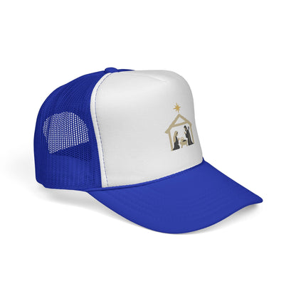 Nativity Trucker Cap — Christmas Manger Hat with Holy Family Design Printify