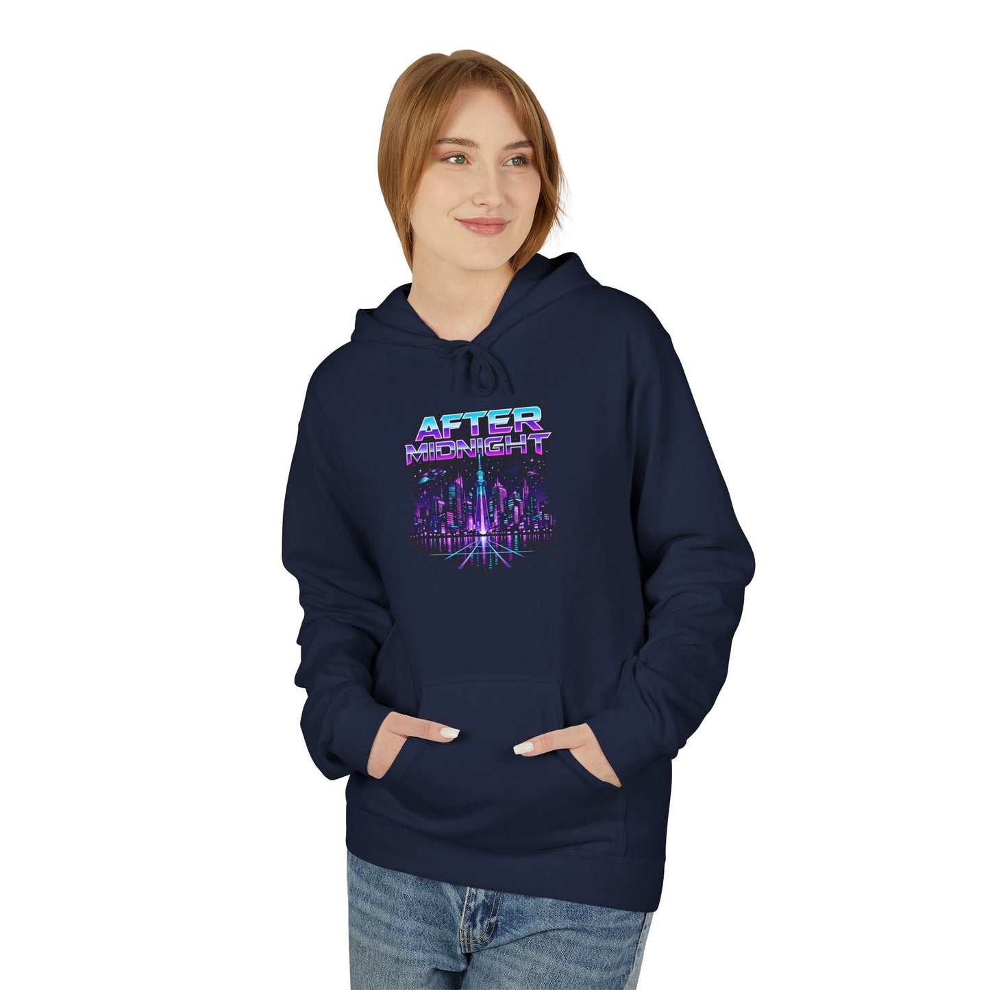 Cyberpunk City 'AFTER' Graphic Hoodie — Retro Futuristic Streetwear Printify