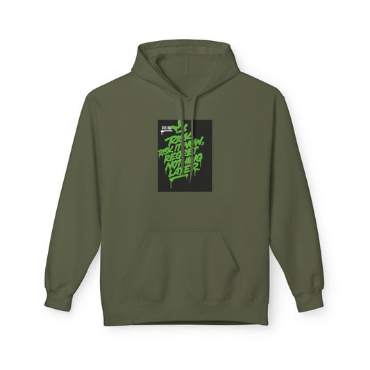Retro Green Script Graphic Hoodie — "Push Your Limits" Streetwear Pullover Printify