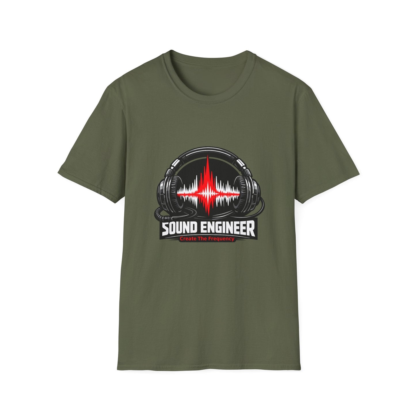 Sound Engineer T-Shirt — Headphones & Waveform Audio Tech Tee Printify