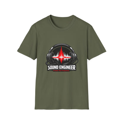 Sound Engineer T-Shirt — Headphones & Waveform Audio Tech Tee Printify