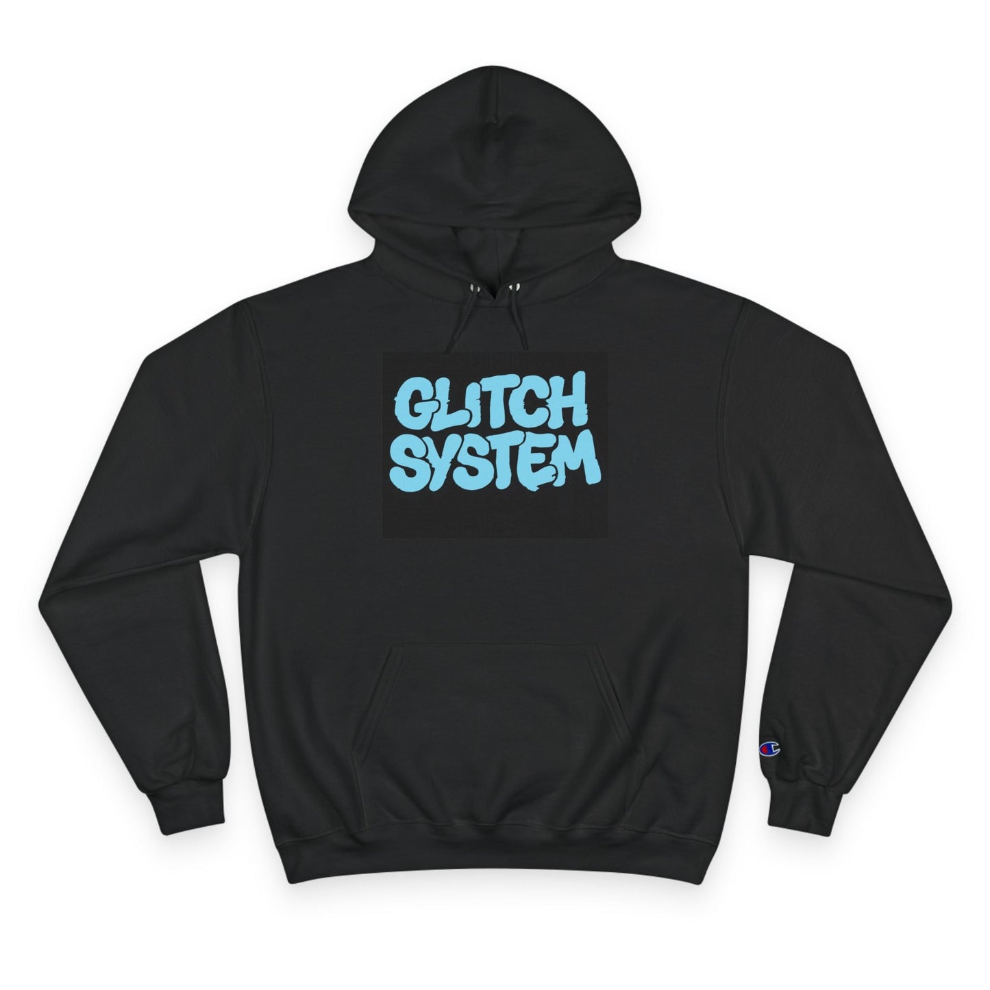 Glitch System Hoodie — Retro Graffiti Streetwear Champion Hoodie Printify