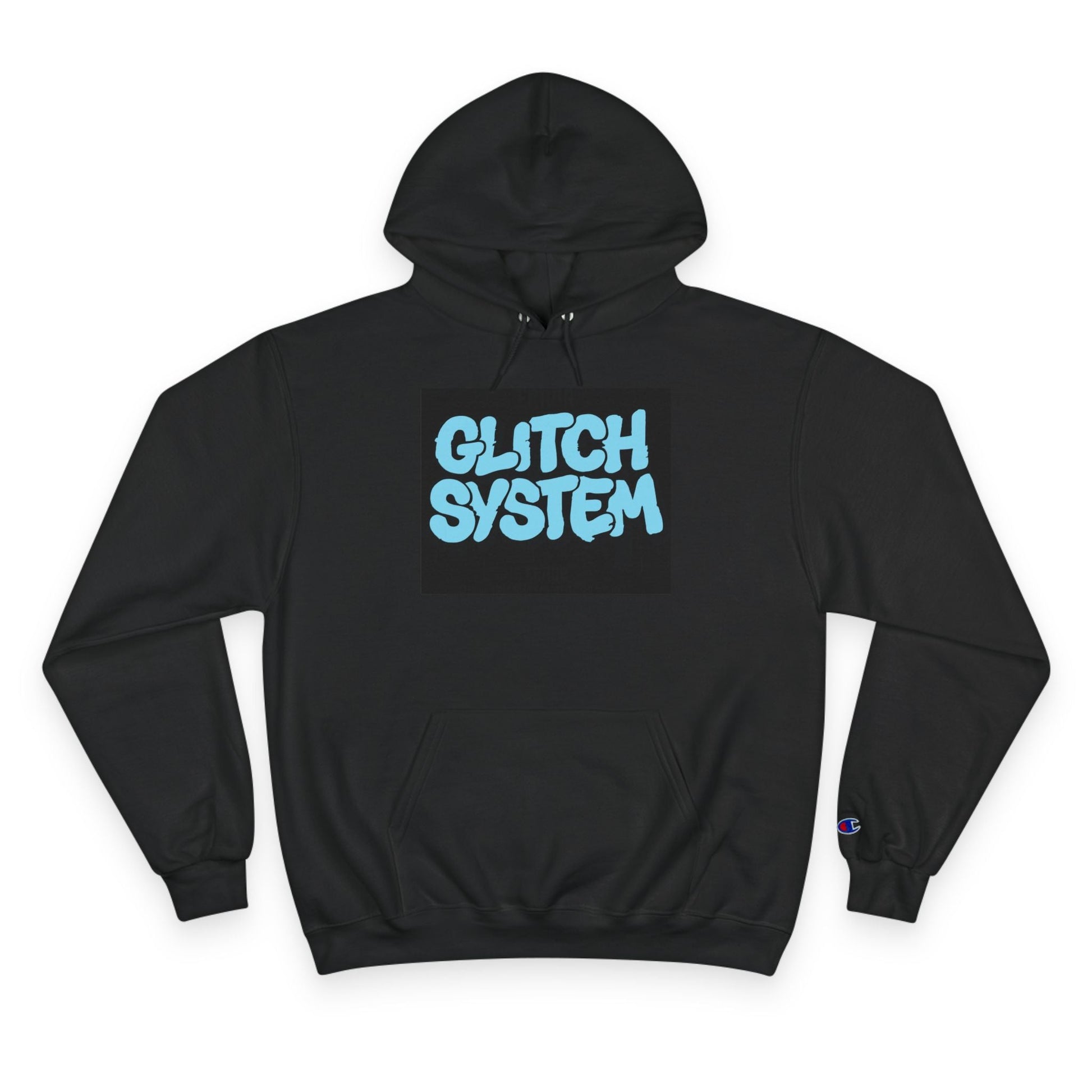 Glitch System Hoodie — Retro Graffiti Streetwear Champion Hoodie Printify