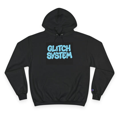 Glitch System Hoodie — Retro Graffiti Streetwear Champion Hoodie Printify
