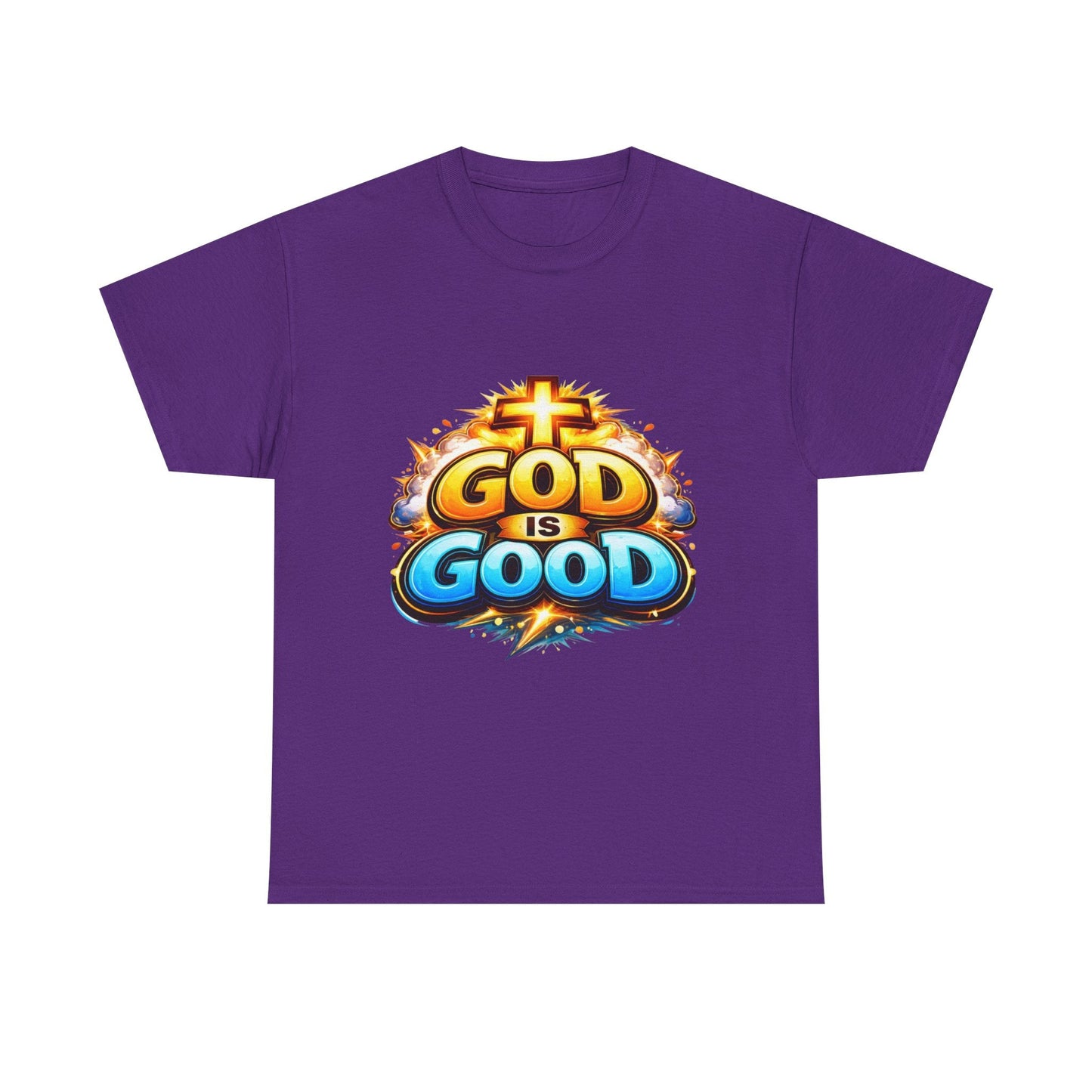 God Is Good T-Shirt for Men – Christian Faith Tee with Cross Graphic Printify