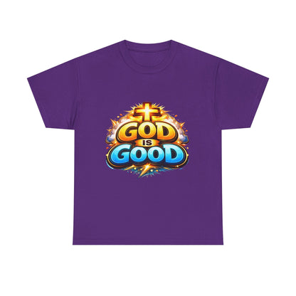 God Is Good T-Shirt for Men – Christian Faith Tee with Cross Graphic Printify