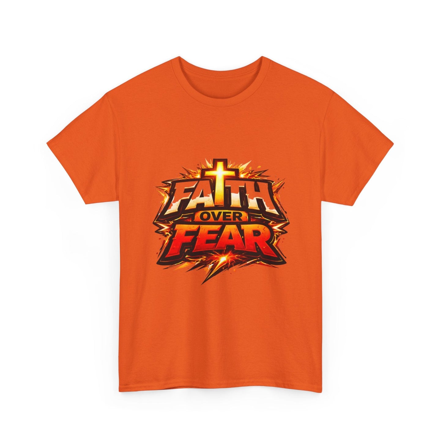 Faith Over Fear T-Shirt for Men – Christian Inspirational Tee with Cross Graphic Printify