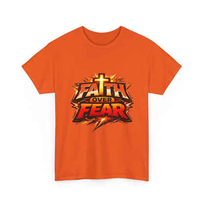 Faith Over Fear T-Shirt for Men – Christian Inspirational Tee with Cross Graphic Printify