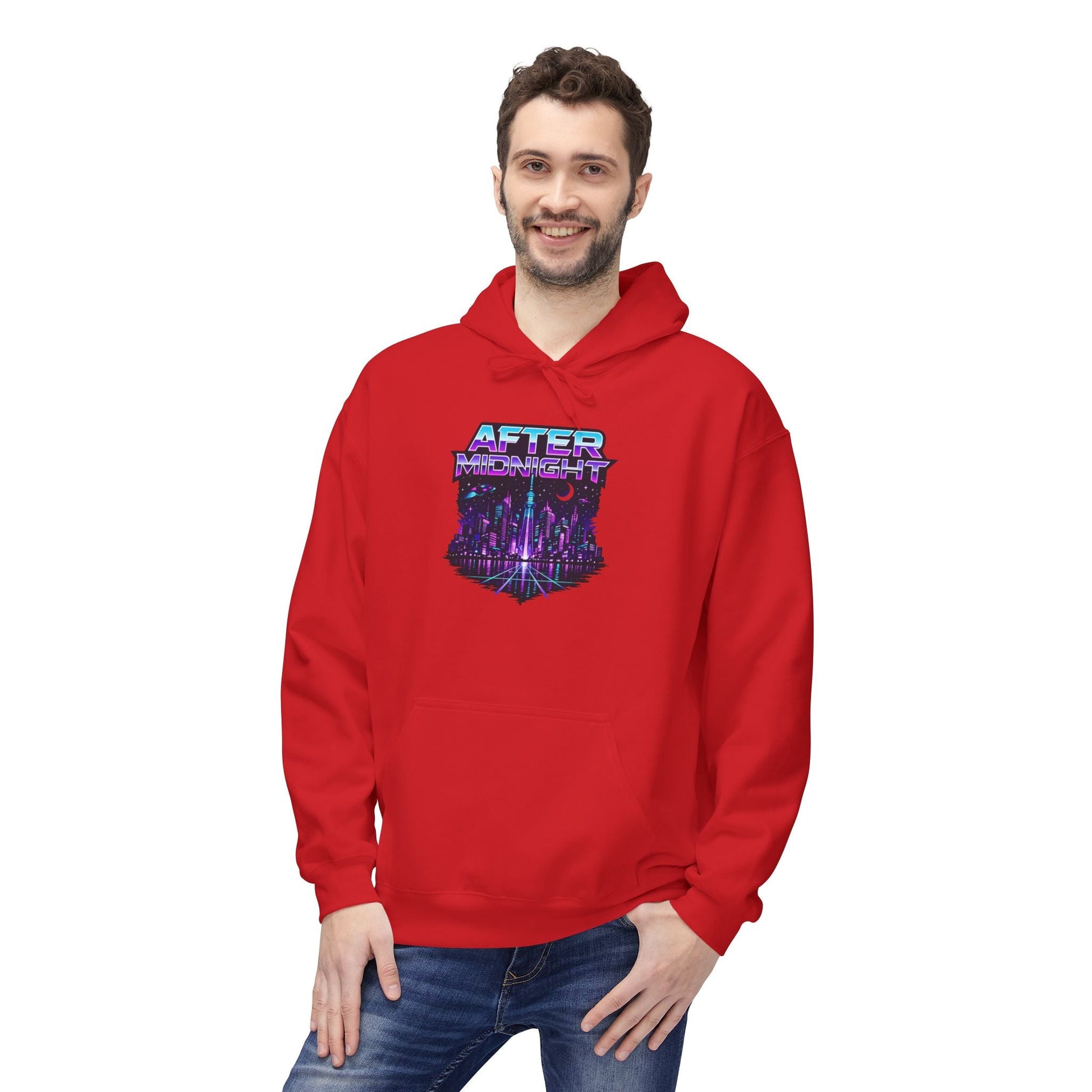 Cyberpunk City 'AFTER' Graphic Hoodie — Retro Futuristic Streetwear Printify