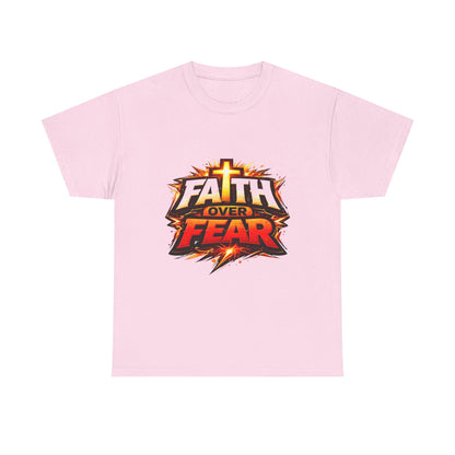 Faith Over Fear T-Shirt for Men – Christian Inspirational Tee with Cross Graphic Printify