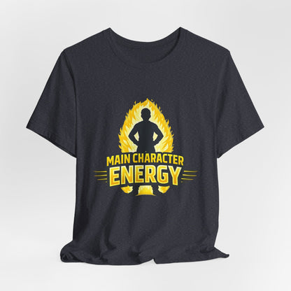Main Character Energy T-Shirt - Graphic Tee with Bold Silhouette & Flame Design Printify
