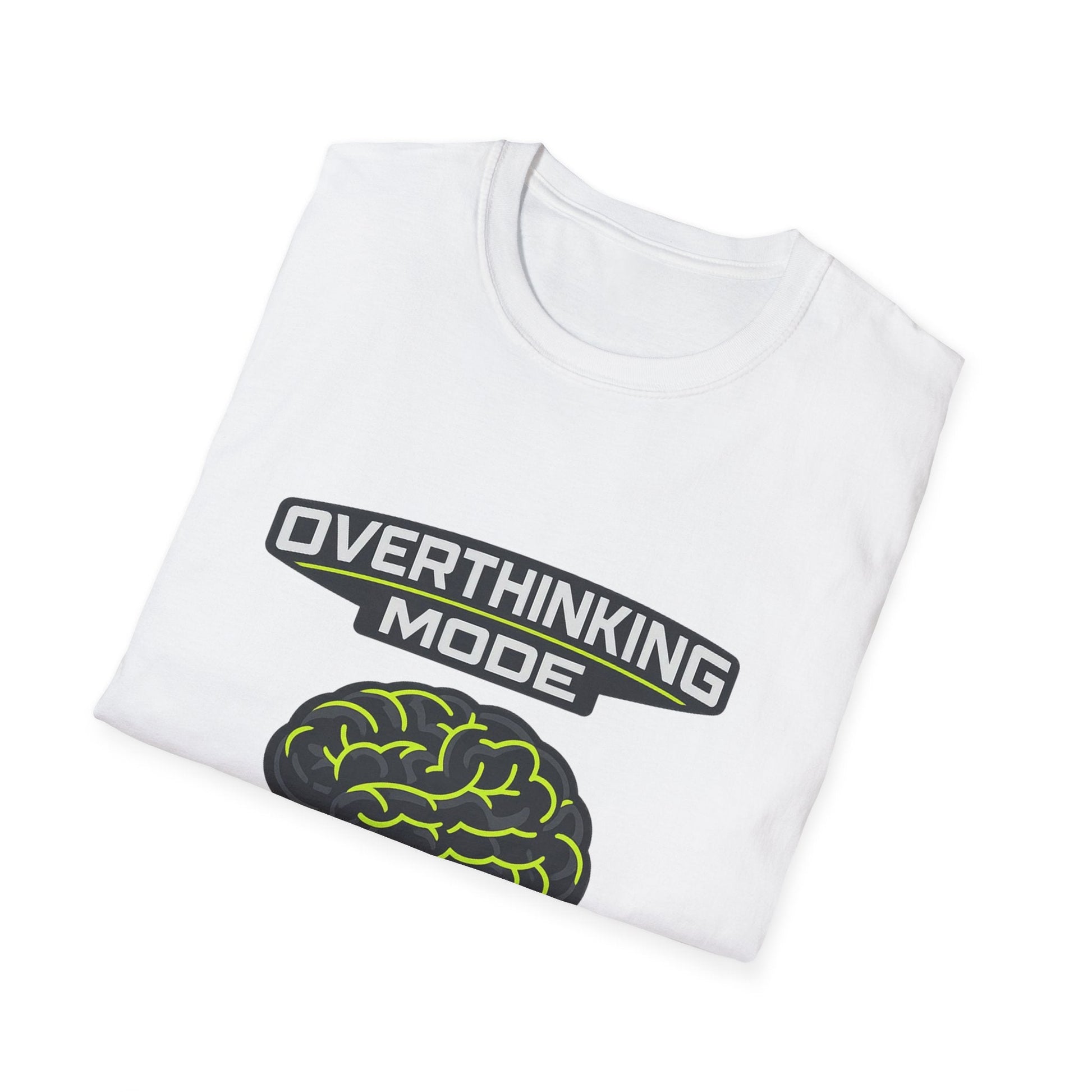 Overthinking Mode T-Shirt — Funny Brain Loading Graphic Tee Printify