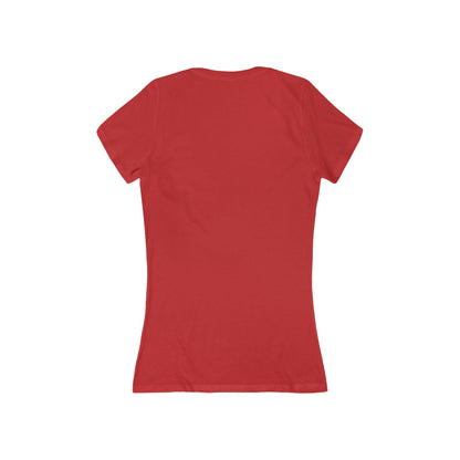 Slow But Happy Turtle V-Neck Tee — Women's Relaxed Turtle Graphic Shirt Printify
