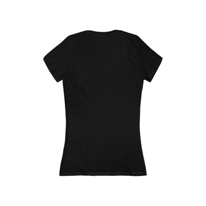 Slow But Happy Turtle V-Neck Tee — Women's Relaxed Turtle Graphic Shirt Printify