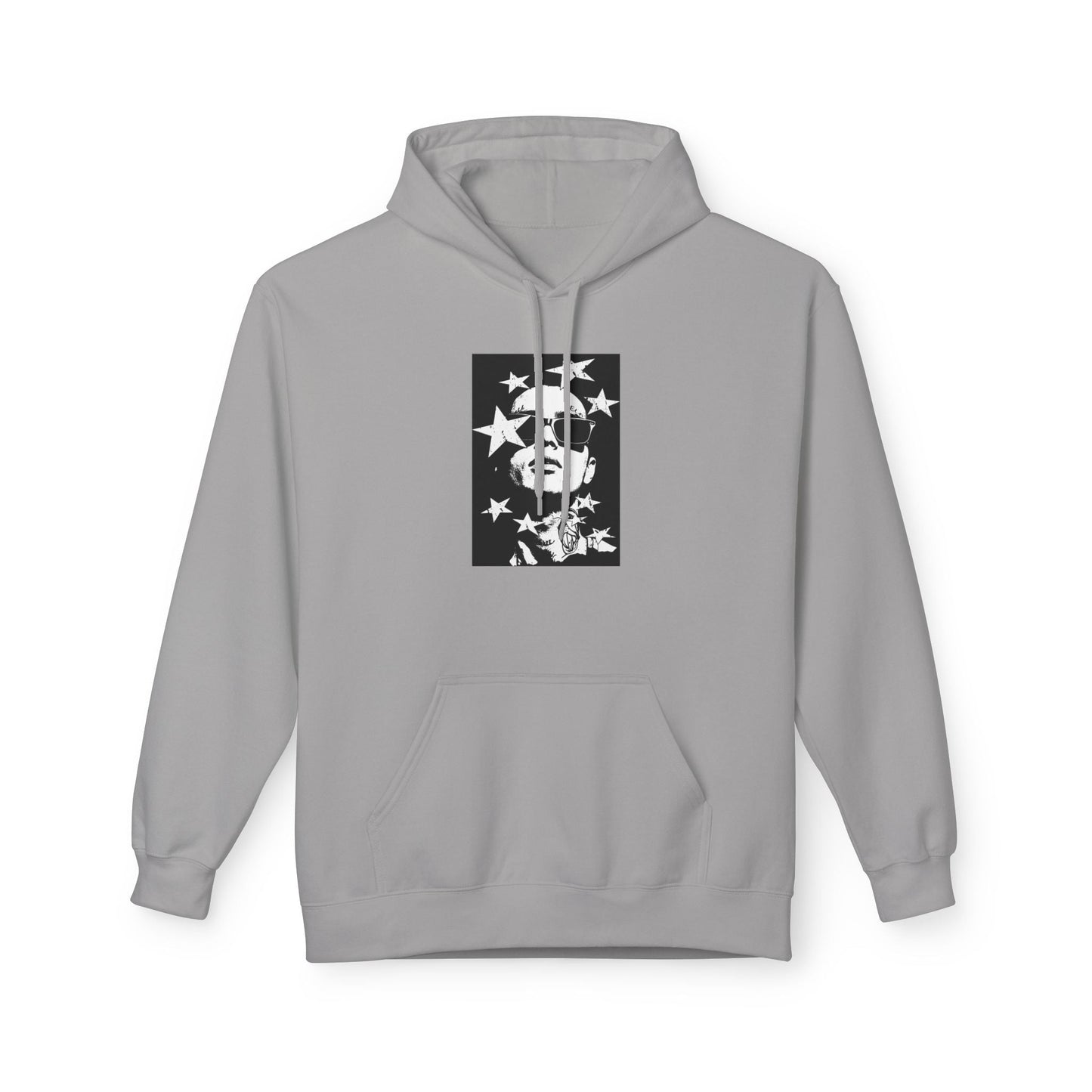 Hoodie — Monochrome Dollar Sign & Stars Graphic Printify