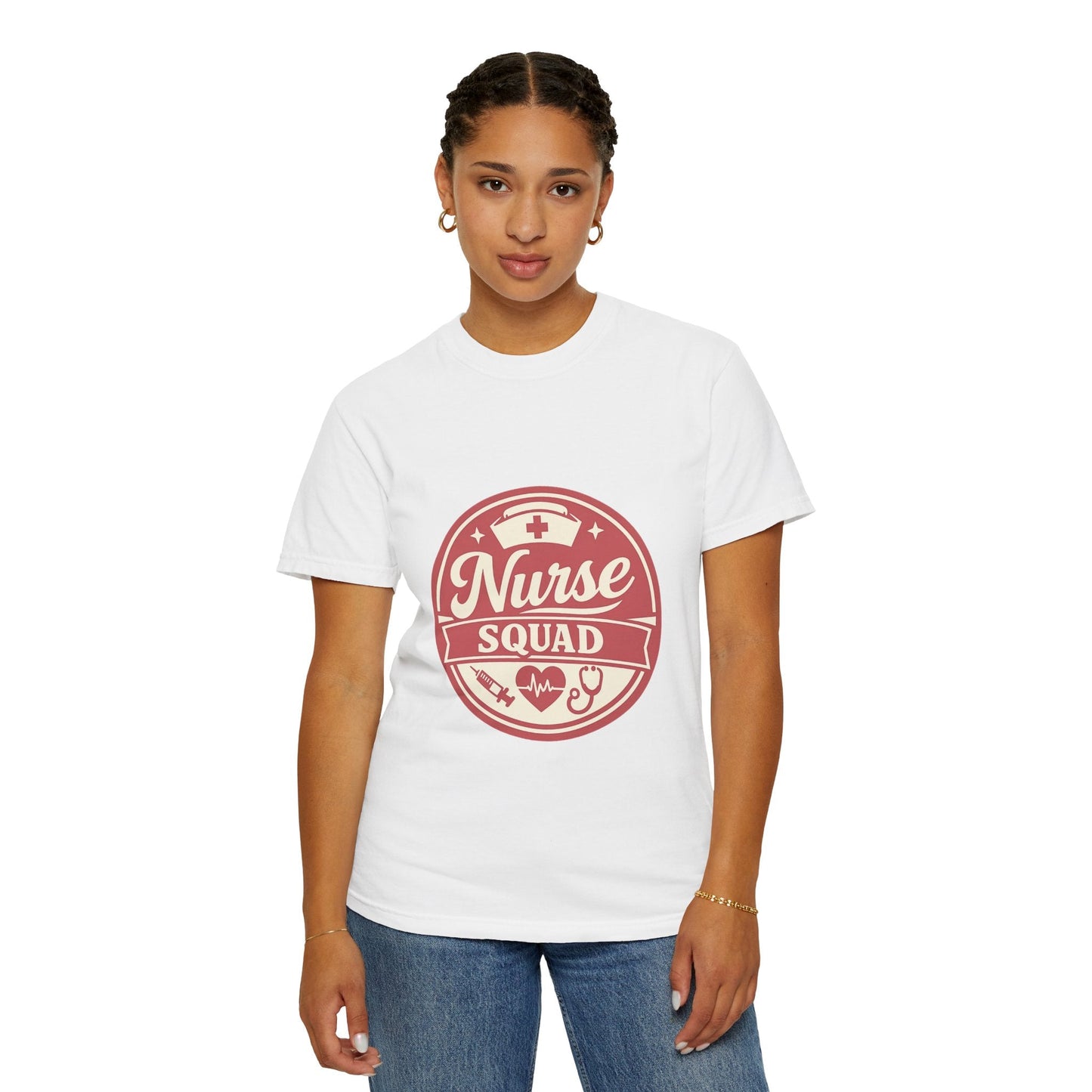 Nurse Squad T-Shirt — Retro Medical Badge Tee for Nurses & Healthcare Teams Printify