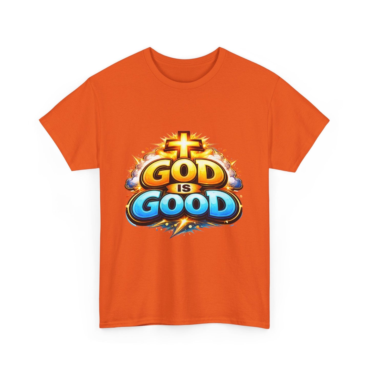 God Is Good T-Shirt for Men – Christian Faith Tee with Cross Graphic Printify