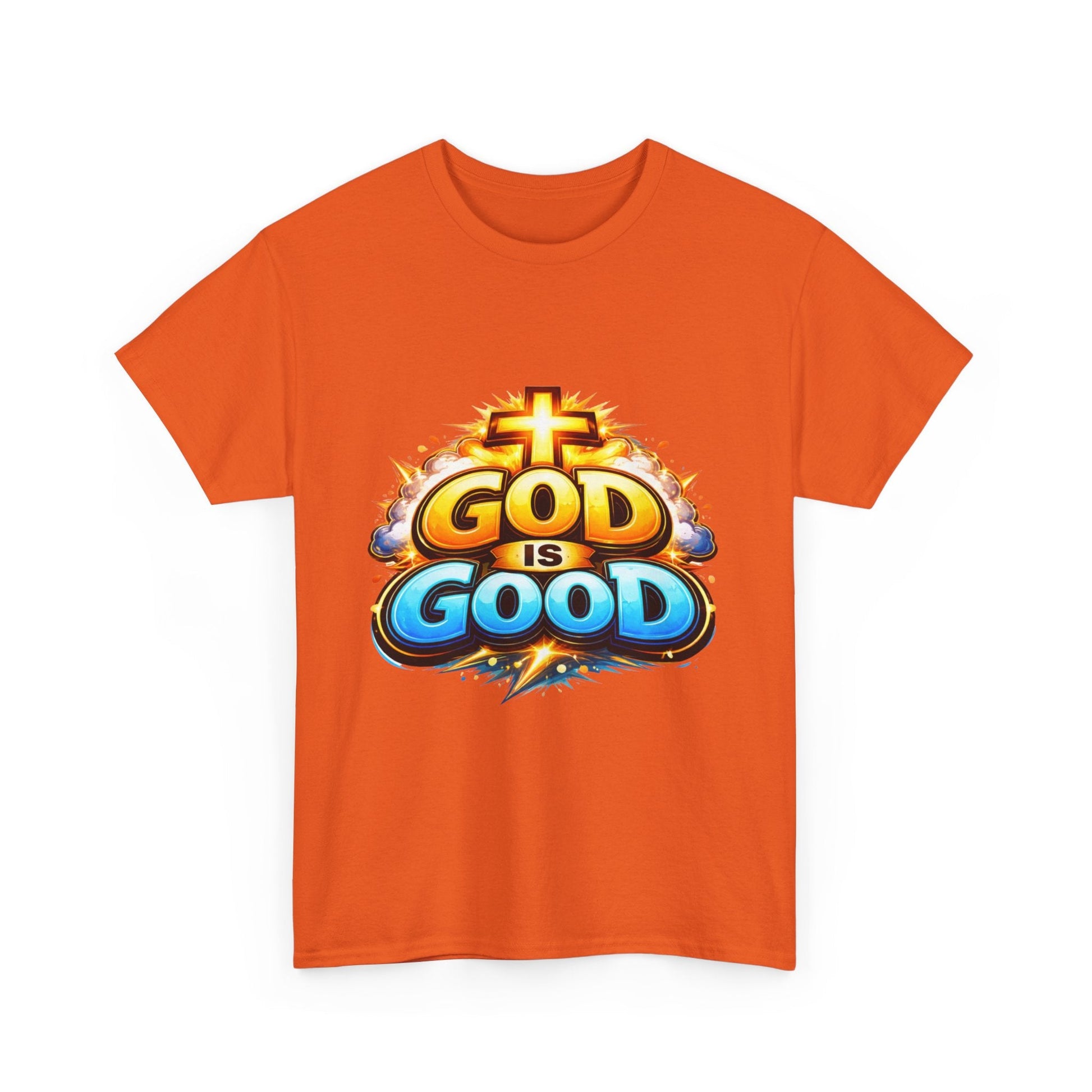 God Is Good T-Shirt for Men – Christian Faith Tee with Cross Graphic Printify
