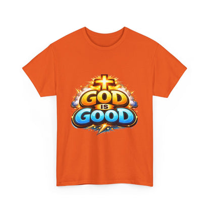 God Is Good T-Shirt for Men – Christian Faith Tee with Cross Graphic Printify