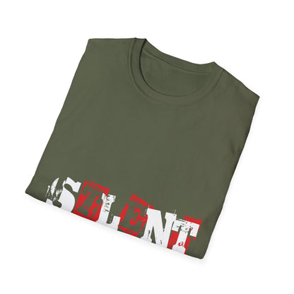 T-Shirt “LEFT” Red Distressed Block Letter Graphic — Vintage Stamped Tee