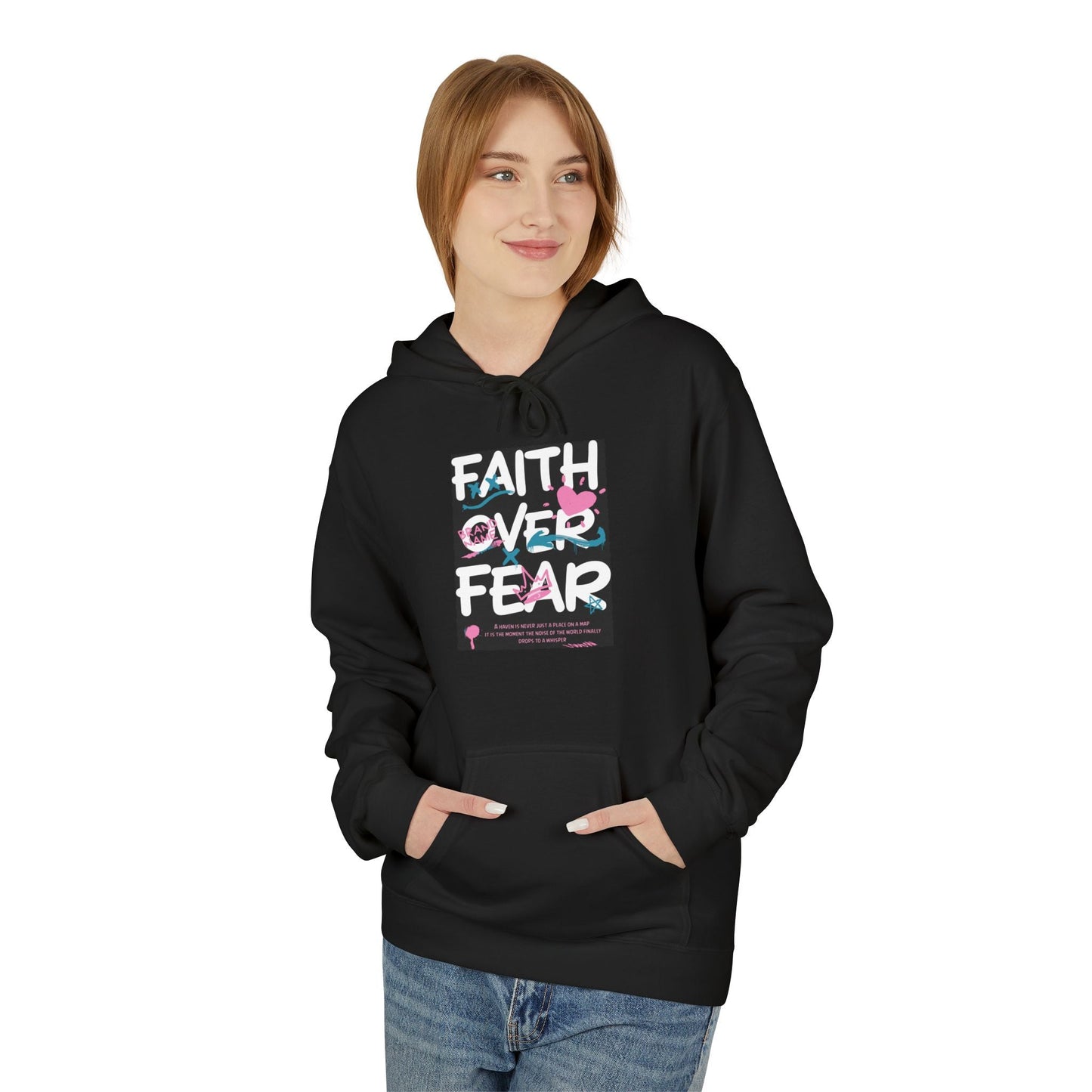 Faith Over Fear Hoodie — Floral Christian Inspiration Sweatshirt Printify