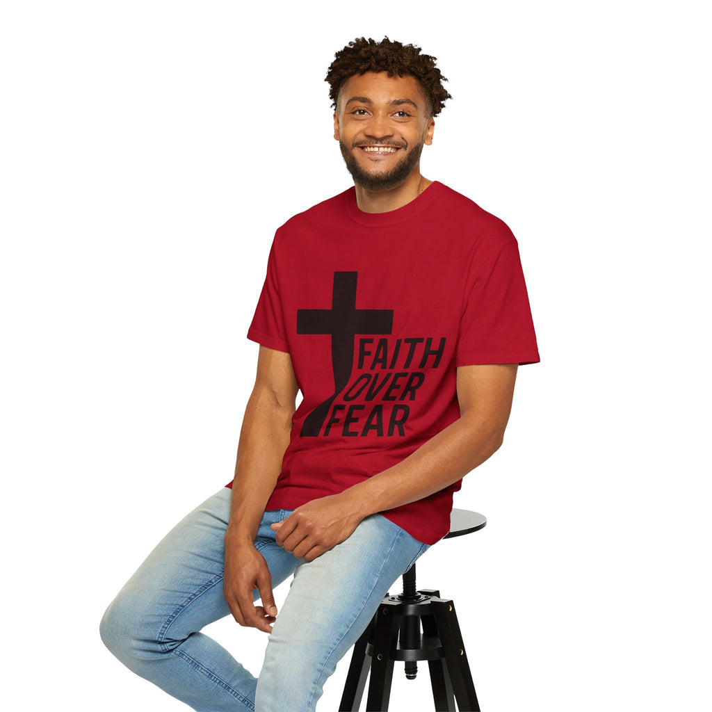 Faith Over Fear T-Shirt — Christian Cross Inspirational Tee