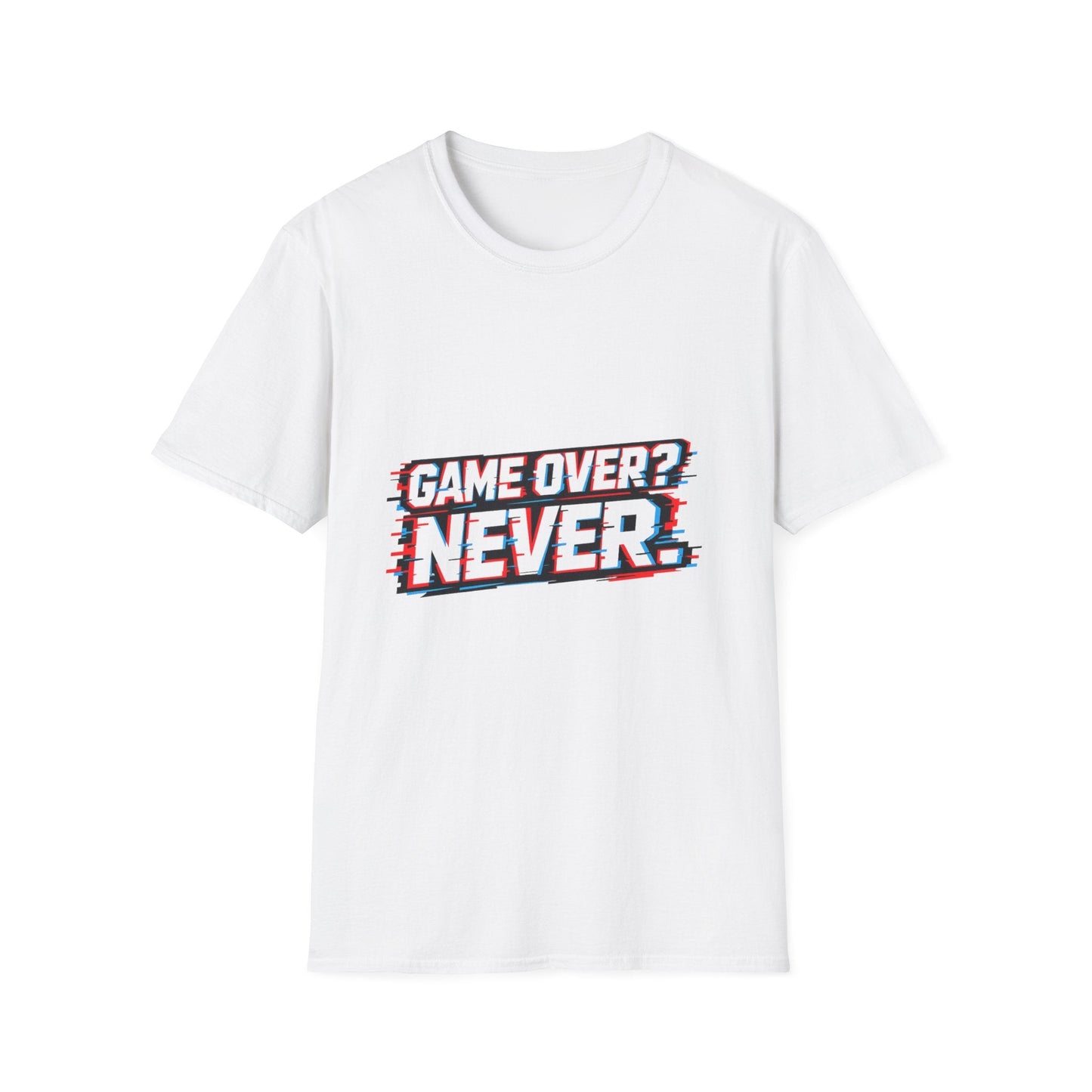 Game Over? Never. T-Shirt — Retro Gamer Motivational Tee Printify