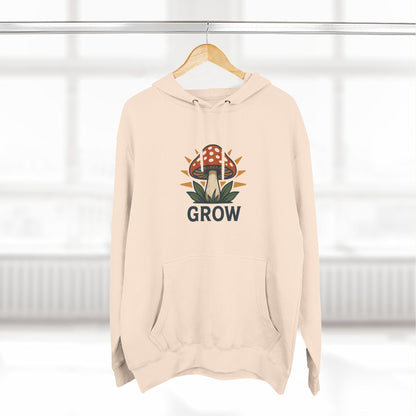 Grow Mushroom Hoodie – Unisex Botanical Graphic Fleece Pullover Printify
