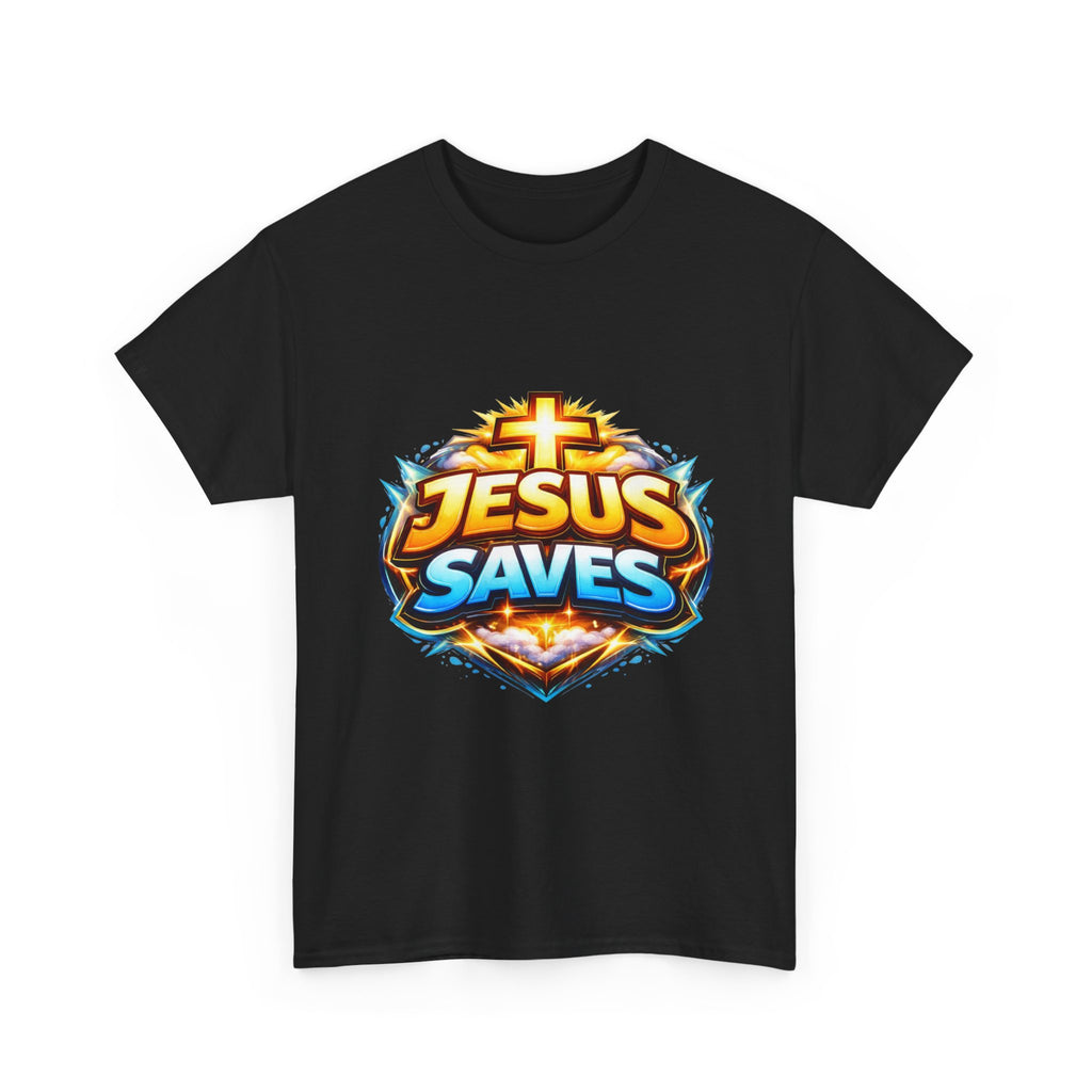 Jesus Saves T-Shirt — Bold Faith Graphic Tee for Christians, Church & Easter