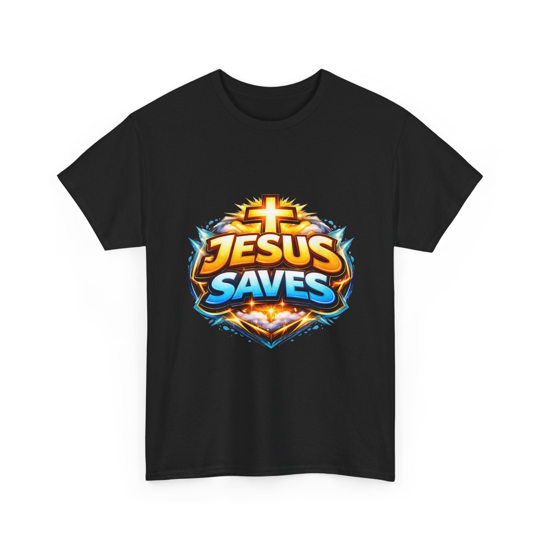 Jesus Saves T-Shirt — Bold Faith Graphic Tee for Christians, Church & Easter