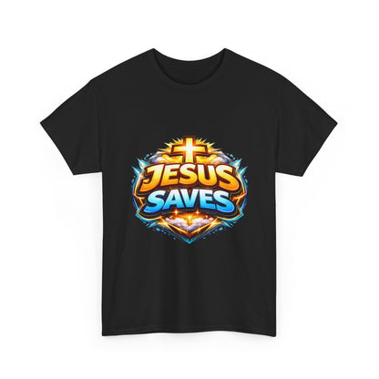Jesus Saves T-Shirt for Men – Bold Faith Graphic Tee for Christians Printify