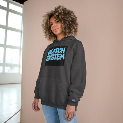 Glitch System Hoodie — Retro Graffiti Streetwear Champion Hoodie Printify