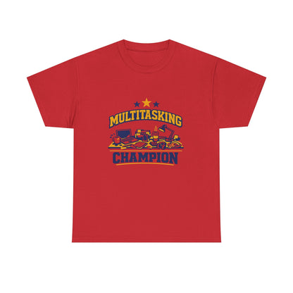 Multitasking Champion Tee — Funny Work From Home Gift Shirt Printify