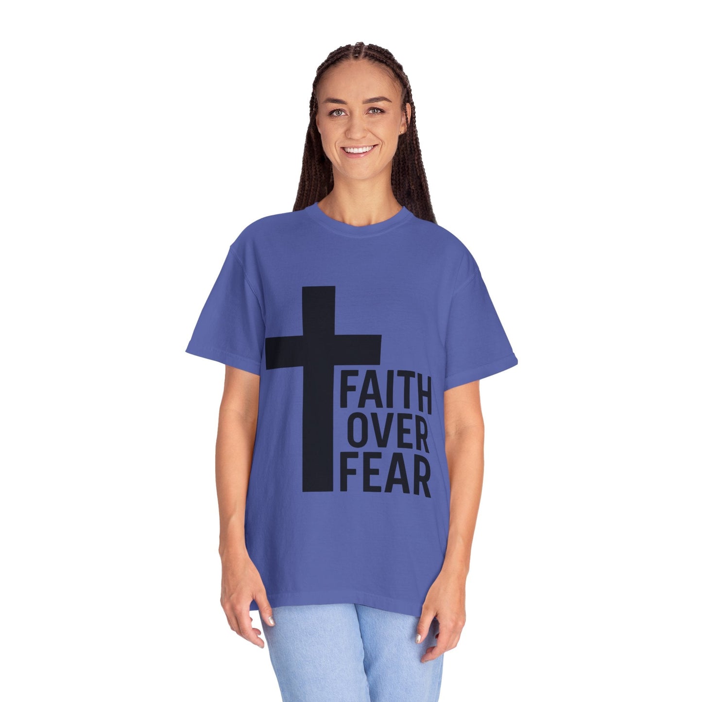 Faith Over Fear T-Shirt — Christian Cross Inspirational Tee Printify