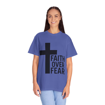 Faith Over Fear T-Shirt — Christian Cross Inspirational Tee Printify