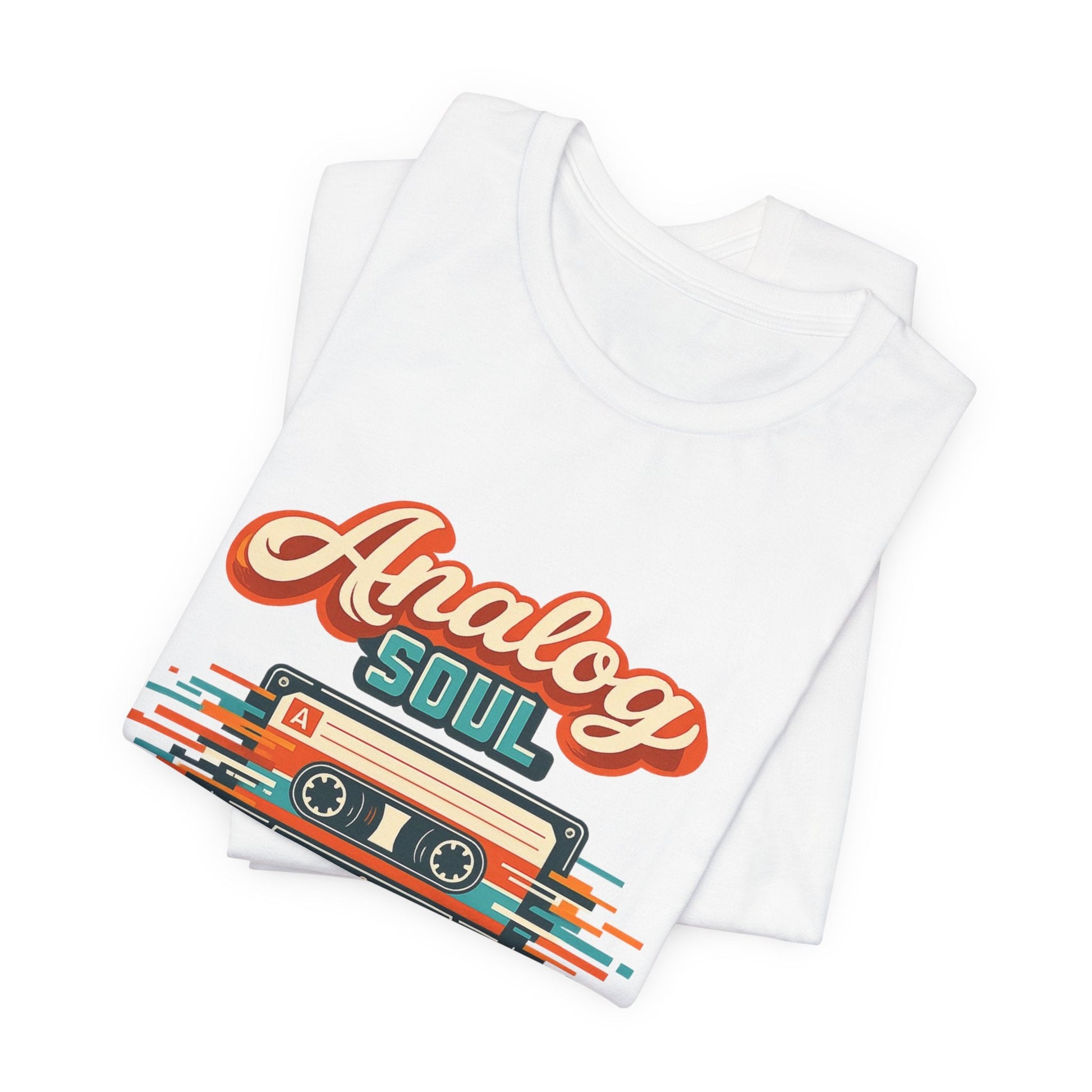 Analog Soul Digital World T-Shirt – Retro Cassette Tee for Music Lovers Printify