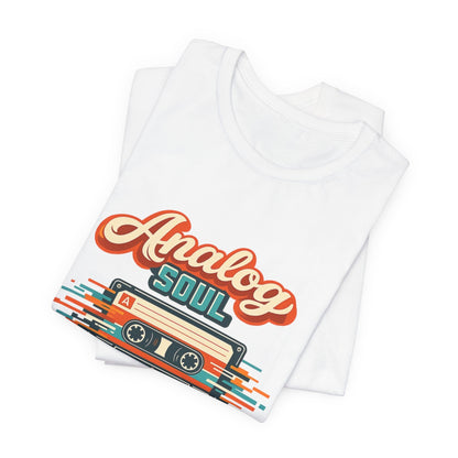 Analog Soul Digital World T-Shirt – Retro Cassette Tee for Music Lovers Printify