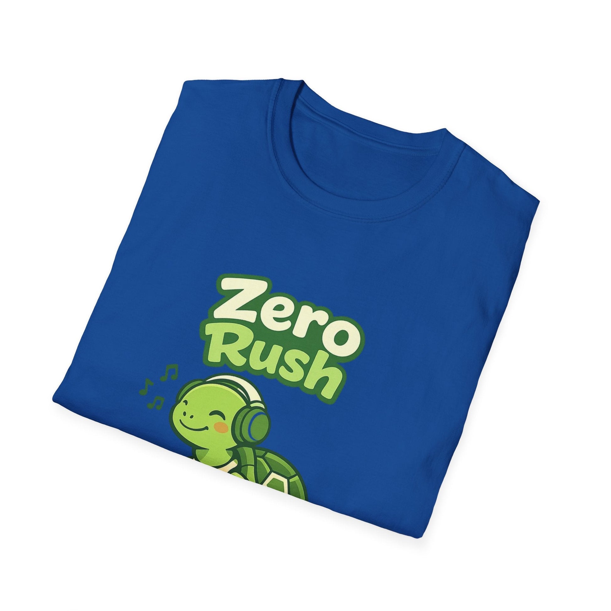 T-Shirt — 'Zero Rush' Cute Turtle Graphic Unisex Tee for Relaxed, Slow-Living Fans Printify