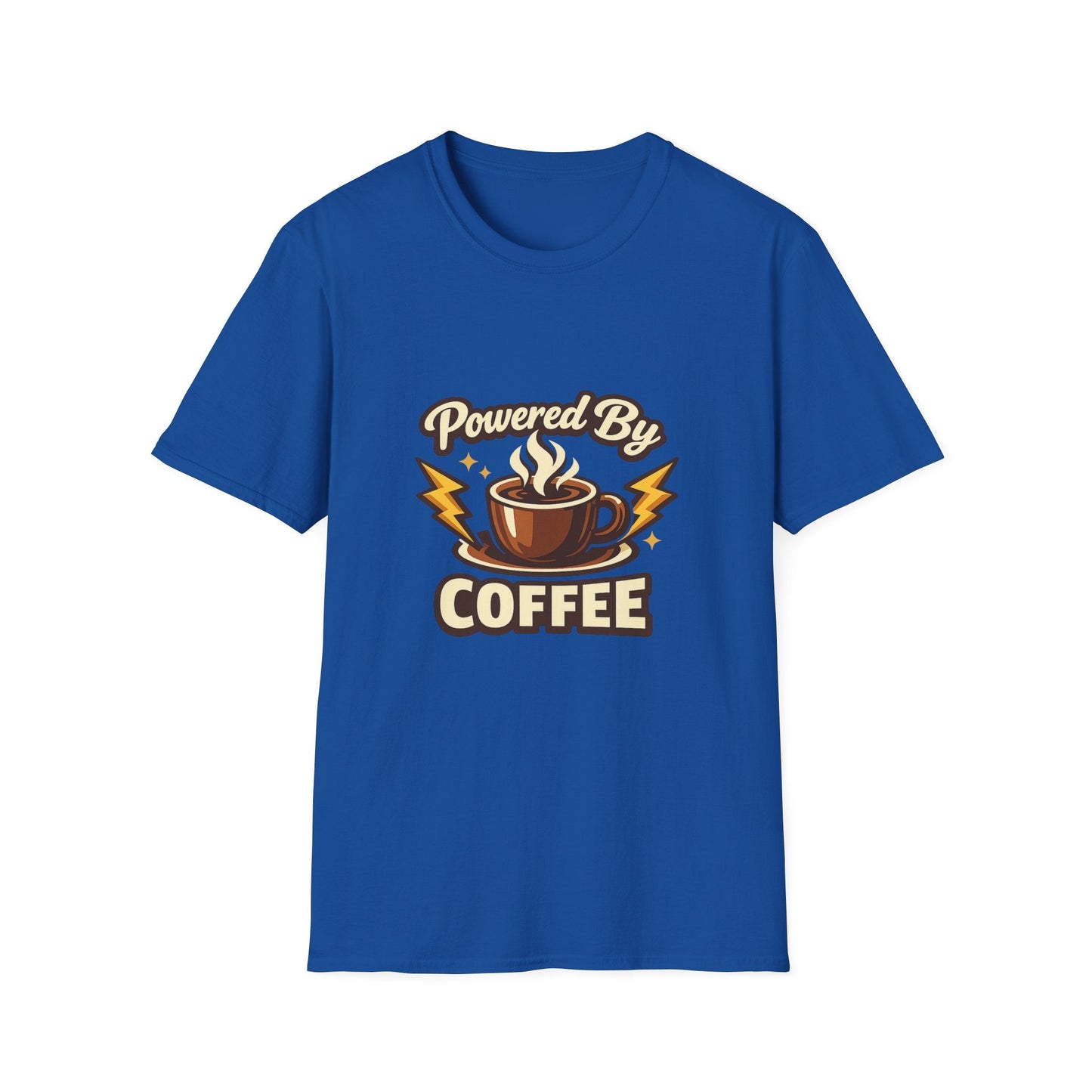 Powered By Coffee T-Shirt — Vintage Coffee Lover Tee Printify