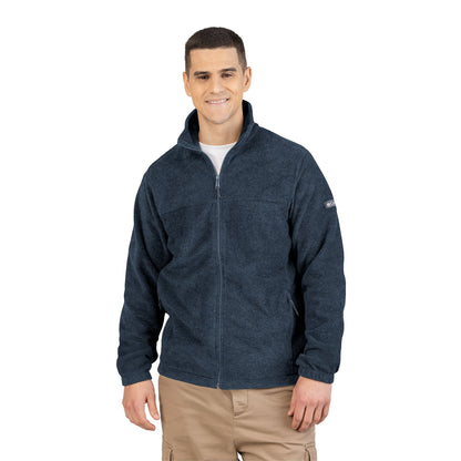 Embroidered Psychedelic Patch Fleece Jacket – Unisex Colorful Abstract Back Design Printify
