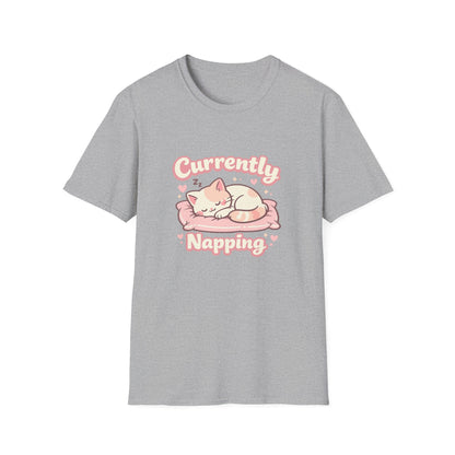 Cat Napping T-Shirt — Cute Sleeping Cat Tee for Cat Lovers Printify