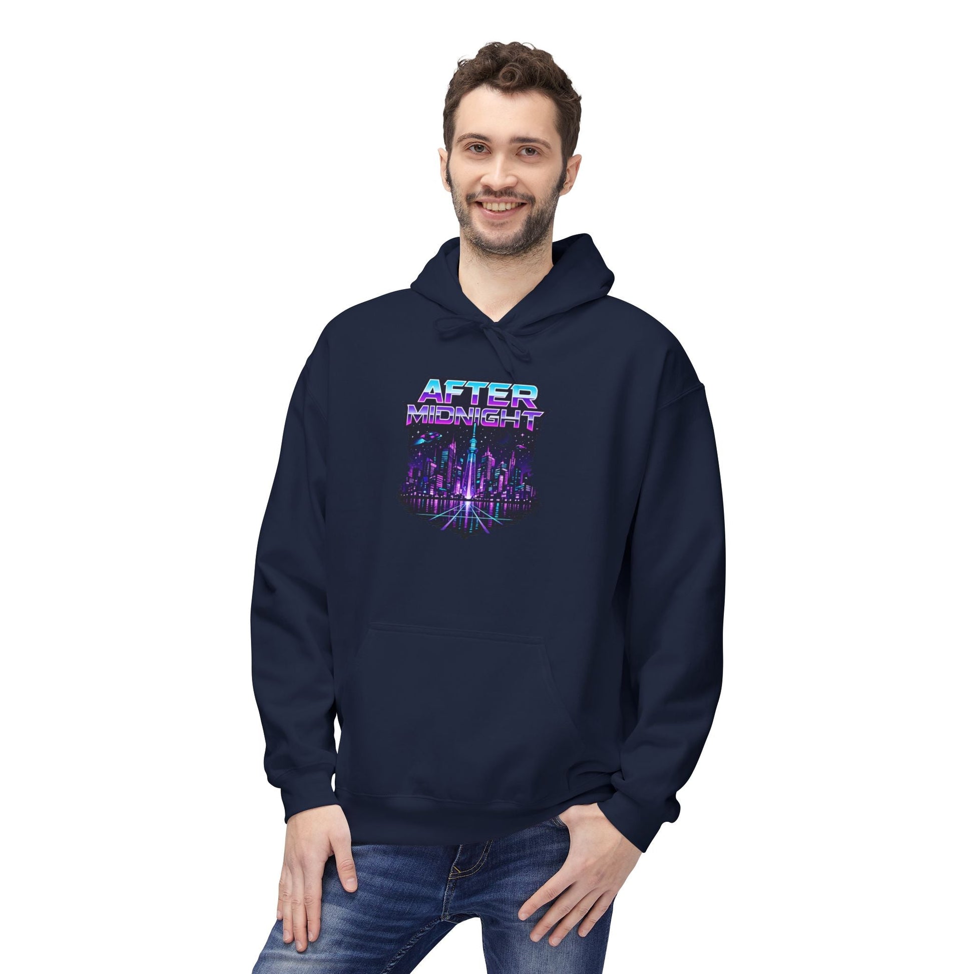 Cyberpunk City 'AFTER' Graphic Hoodie — Retro Futuristic Streetwear Printify