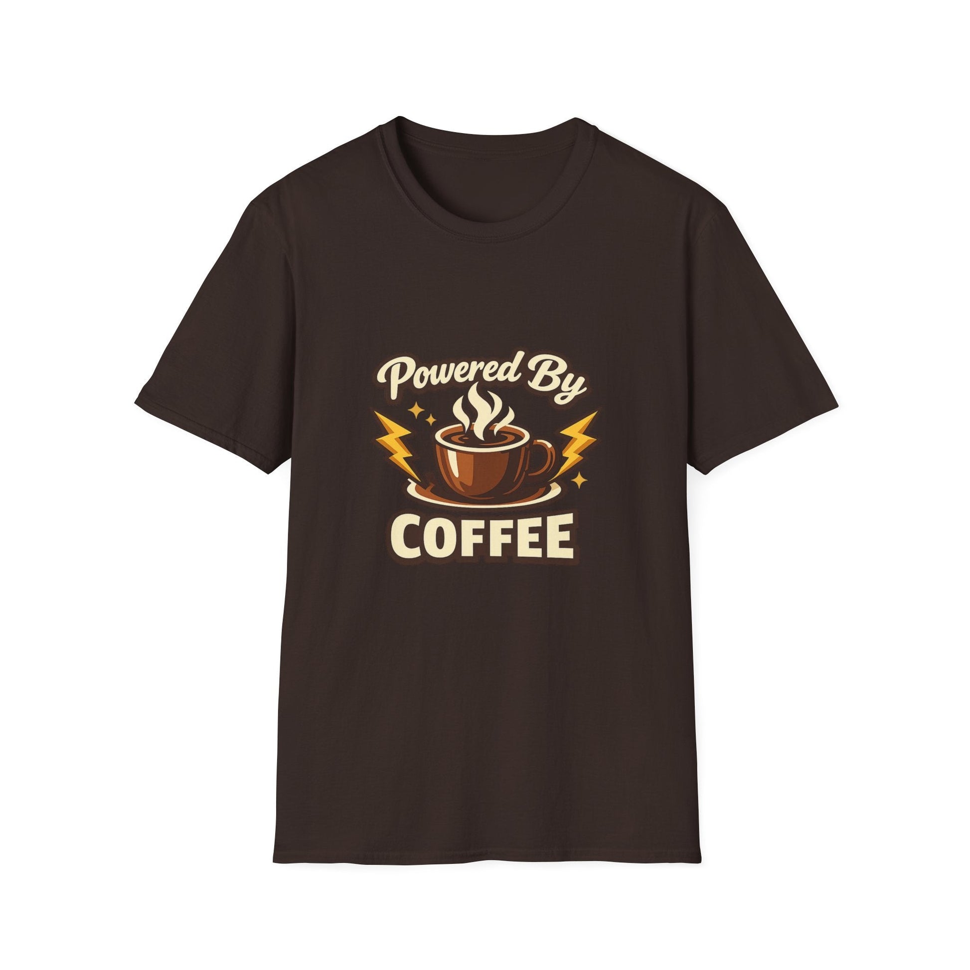 Powered By Coffee T-Shirt — Vintage Coffee Lover Tee Printify